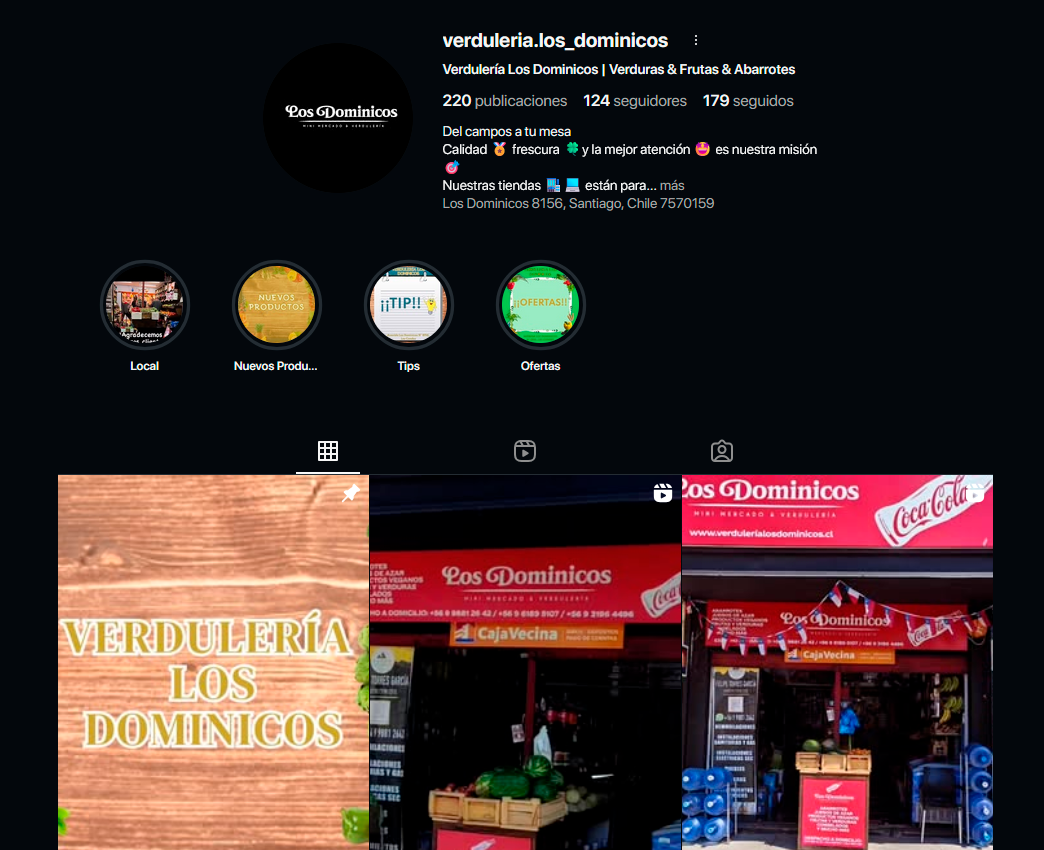 Minimarlet y Verdulería Los Dominicos 20 años de Tradición Familiar